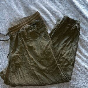 Roxy Women's Olive linen  Joggers